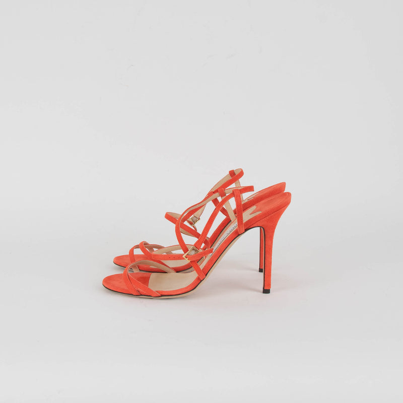 Jimmy Choo Orange Suede Stiletto Heels