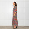 Wyse Pink Orange Green Floral Lace Trim Short Sleeve Dress