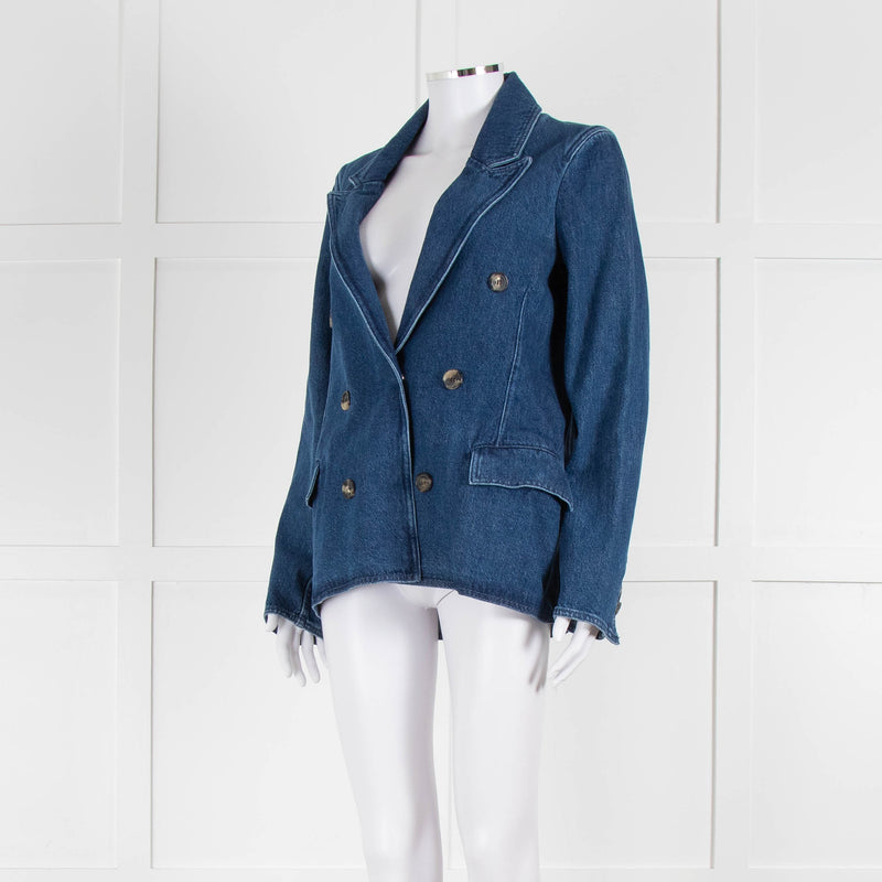 JW Anderson Blue Denim Logo Patch Blazer Jacket