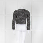 Paule Ka Black, Grey & White Tweed Cropped Jacket