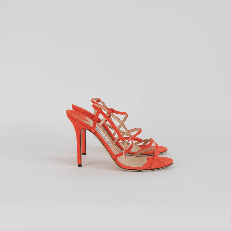 Jimmy Choo Orange Suede Stiletto Heels