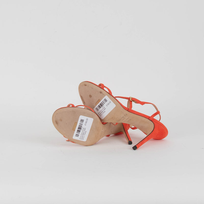 Jimmy Choo Orange Suede Stiletto Heels