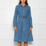 Polo Ralph Lauren Blue Denim Belted Shirt Dress