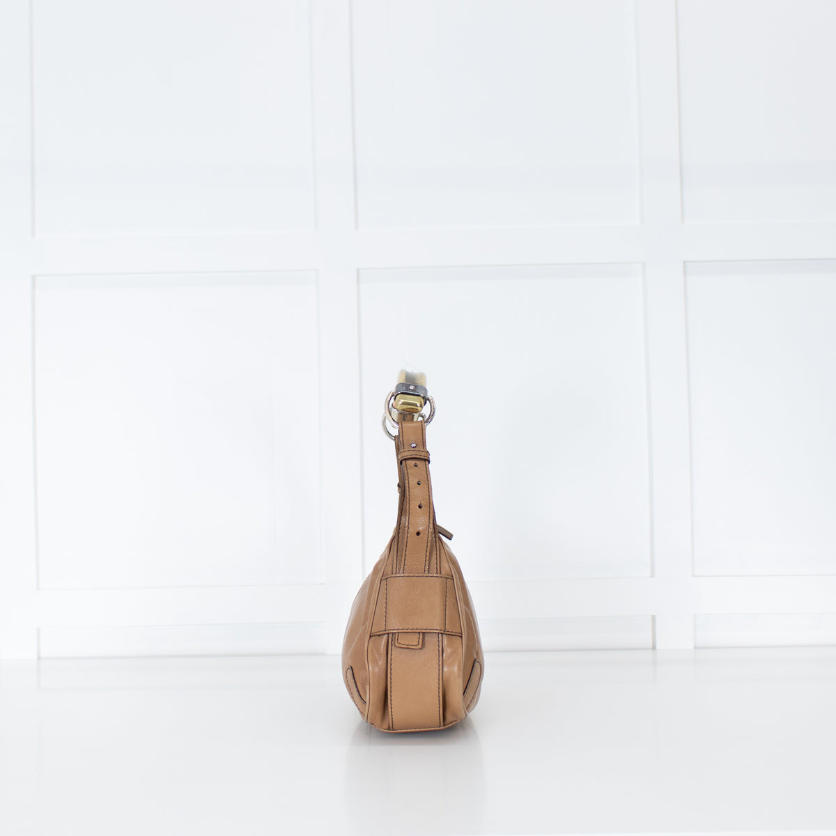 Saint Laurent Beige Mombasa Metal Handle Small Bag