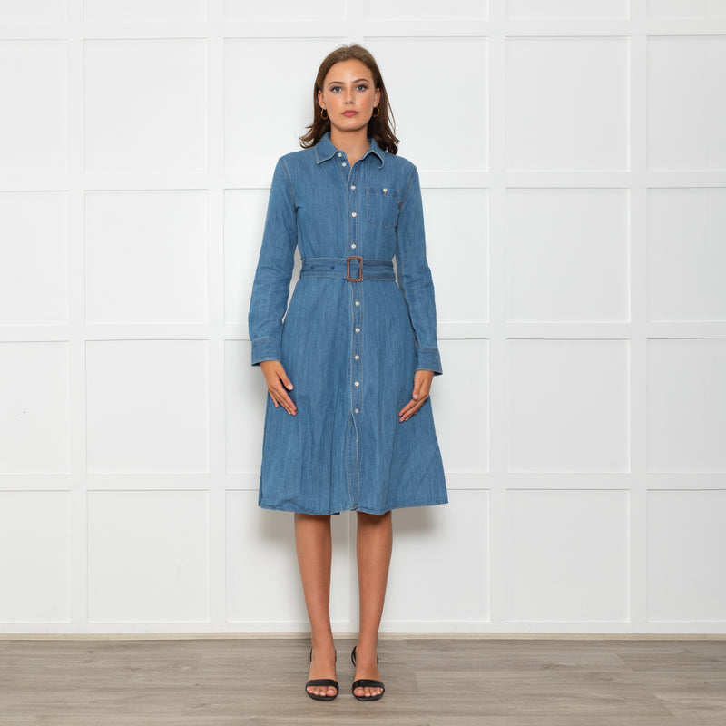 Polo Ralph Lauren Blue Denim Belted Shirt Dress