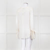 Seven For All Mankind Cream Sheer Tie Up Sleeve Detail Top