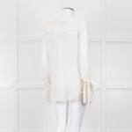 Seven For All Mankind Cream Sheer Tie Up Sleeve Detail Top