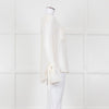 Seven For All Mankind Cream Sheer Tie Up Sleeve Detail Top