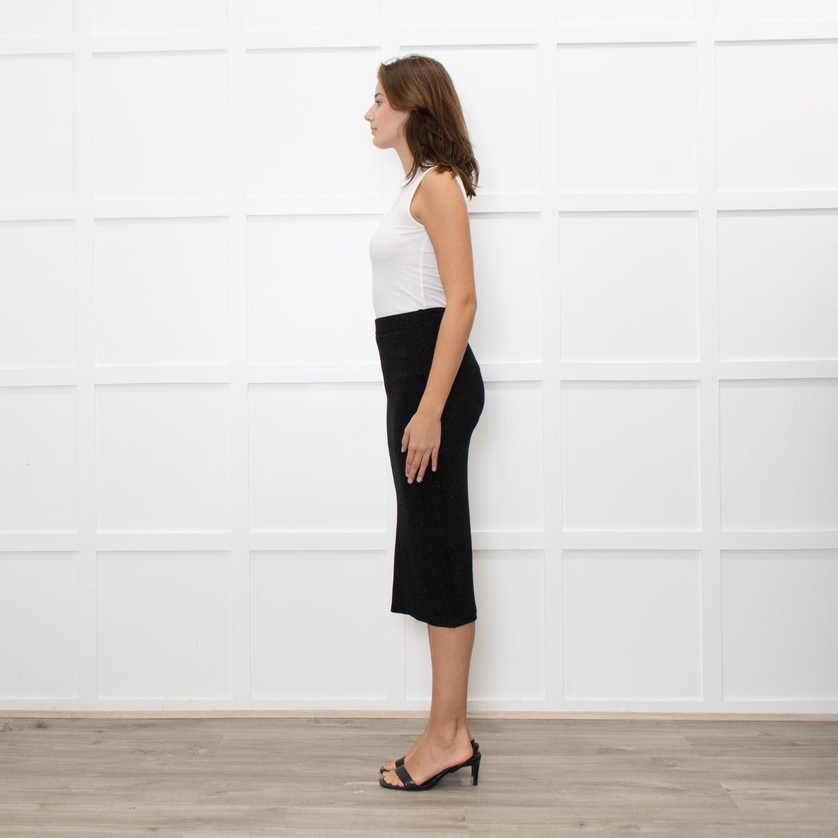 Essentiel Antwerp Black Lurex Knit Skirt