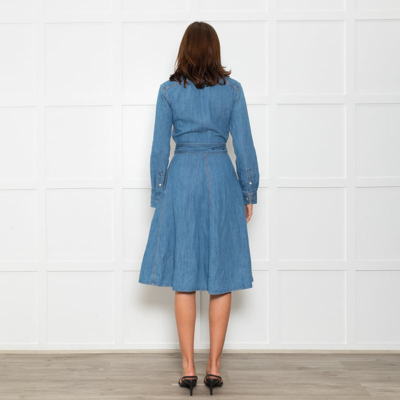 Polo Ralph Lauren Blue Denim Belted Shirt Dress