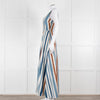 Emporio Sirenuse  Cream Brown Blue Stripes Sleeveless Long Dress