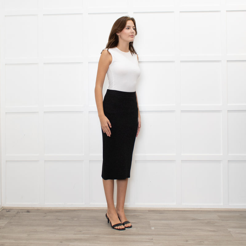 Essentiel Antwerp Black Lurex Knit Skirt
