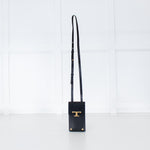 Tod's Black Leather Magnetic T Phone Crossbody