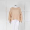 Twinset Beige Loose Knit Jumper With Cable Sleeve