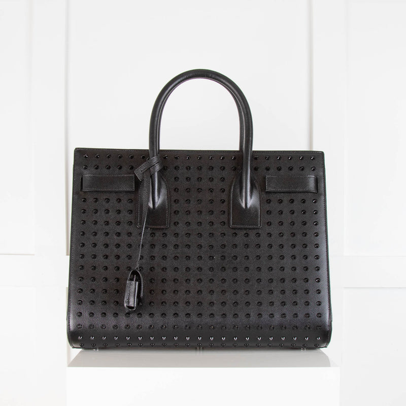 Saint Laurent Small Black Studded Sac de Jour