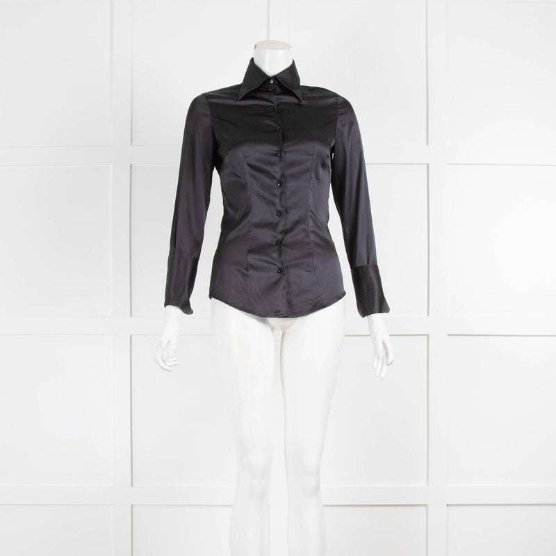 Hawes & Curtin Black Sheen Blouse