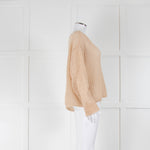 Twinset Beige Loose Knit Jumper With Cable Sleeve