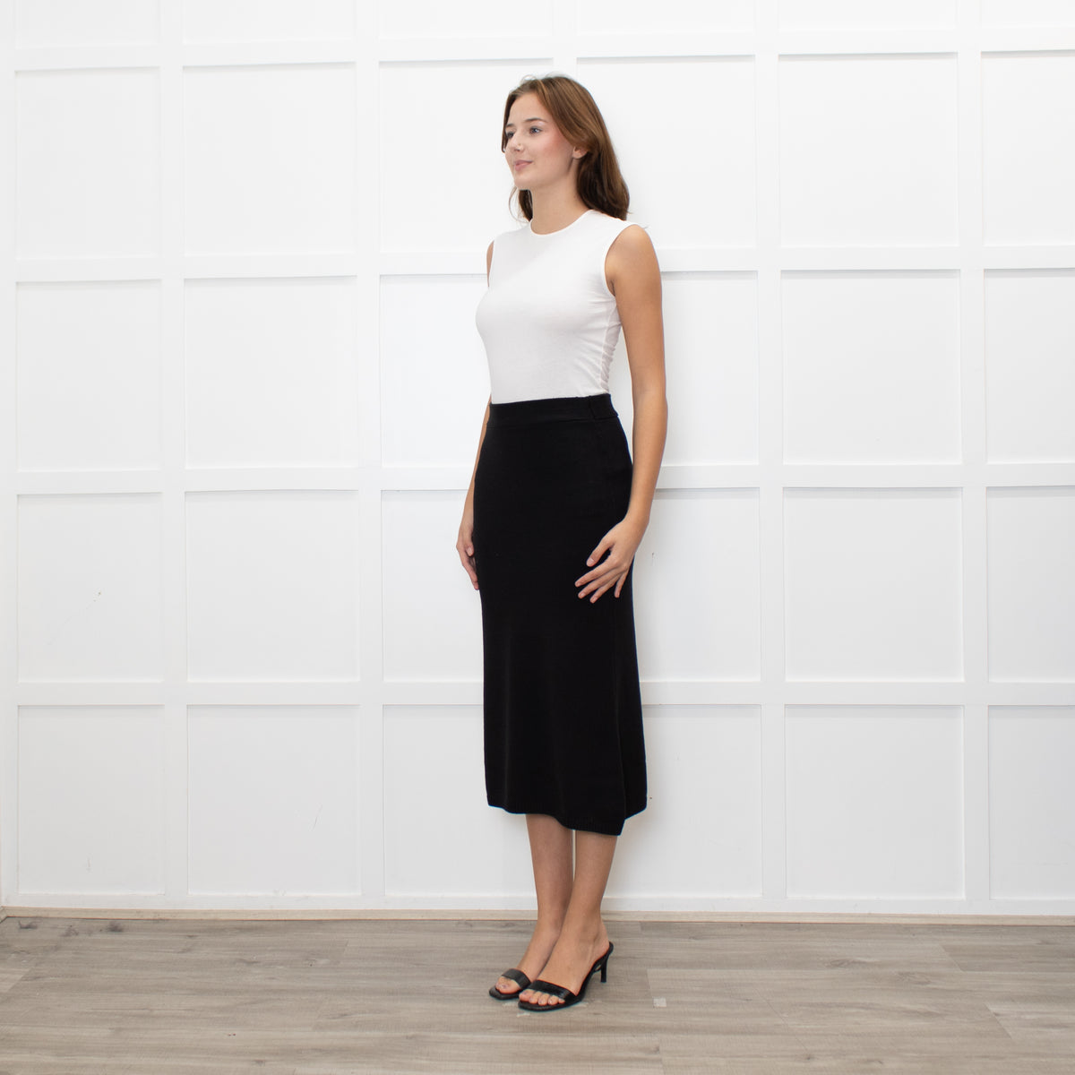 Equipment Black Knitted Pencil Skirt
