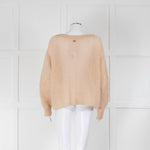 Twinset Beige Loose Knit Jumper With Cable Sleeve
