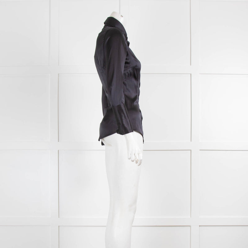 Hawes & Curtin Black Sheen Blouse
