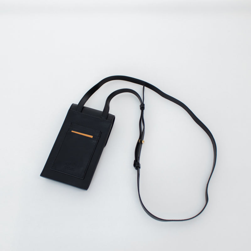 Tod's Black Leather Magnetic T Phone Crossbody