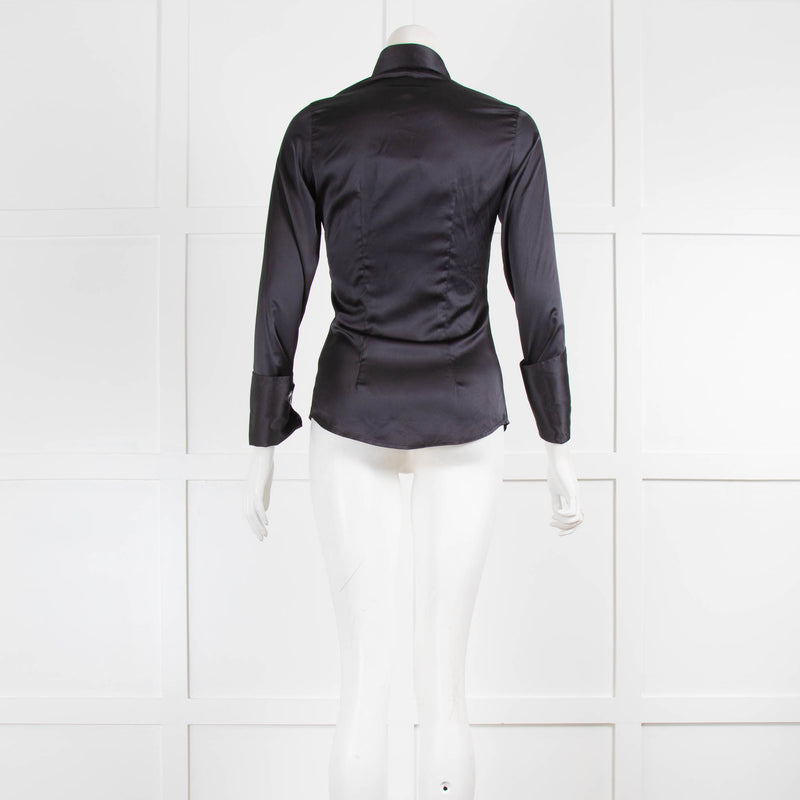 Hawes & Curtin Black Sheen Blouse
