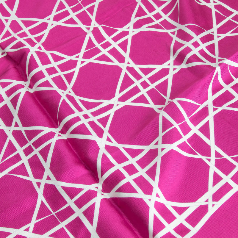 Christian Dior Burgundy and Fuschia Reversible Silk Square Scarf