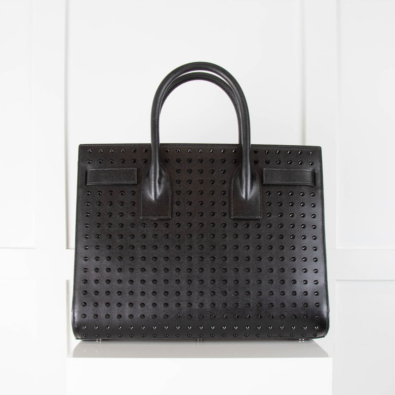 Saint Laurent Small Black Studded Sac de Jour