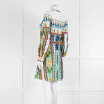 Emporio Sirenuse Cream Blue Orange Long Sleeve Cotton Dress