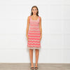 D Exterior Pink Beige Red Silver Lurex Knitted Sleeveless Dress
