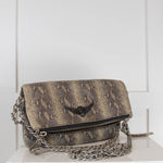 Zadig & Voltaire Grey Snakeskin Crossbody Bag