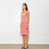 D Exterior Pink Beige Red Silver Lurex Knitted Sleeveless Dress