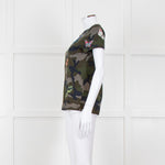 Valentino Khaki Camouflage Embellished T-Shirt