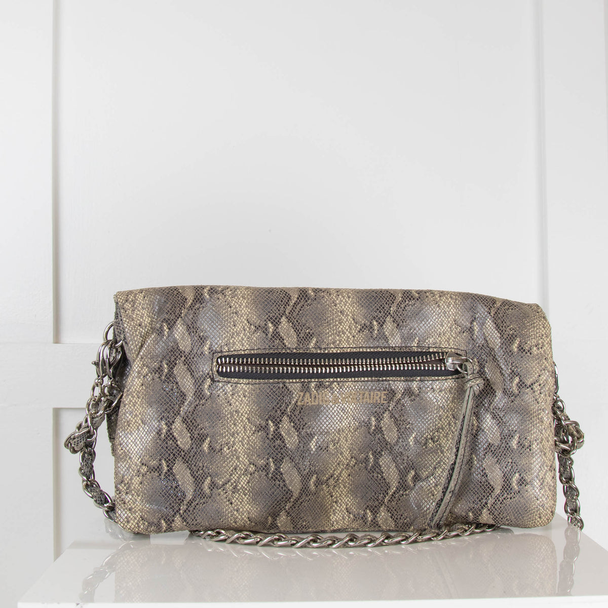 Zadig & Voltaire Grey Snakeskin Crossbody Bag