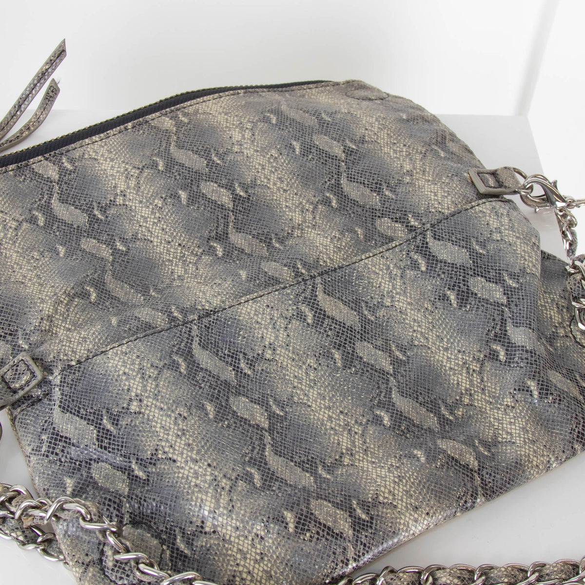 Zadig & Voltaire Grey Snakeskin Crossbody Bag
