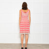 D Exterior Pink Beige Red Silver Lurex Knitted Sleeveless Dress