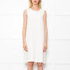S Max Mara Cream Sleeveless Crepe Shift Midi Dress