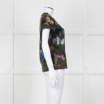 Valentino Khaki Camouflage Embellished T-Shirt