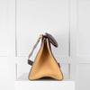 Celine Beige and Grey Trapeze Bag with Purple Suede Flap