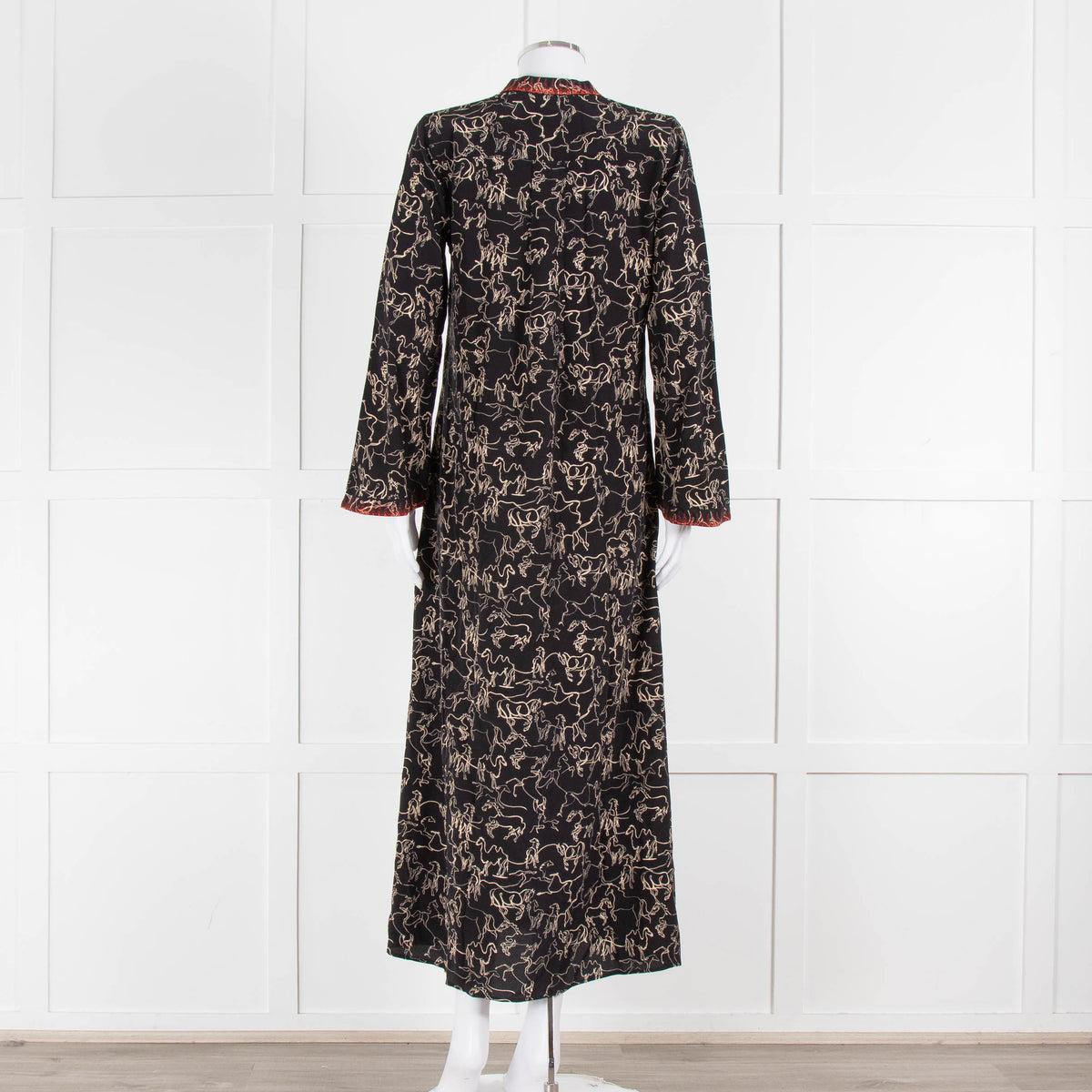 Emporio Sirenuse Black Brown Print Long Kaftan