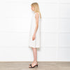 S Max Mara Cream Sleeveless Crepe Shift Midi Dress