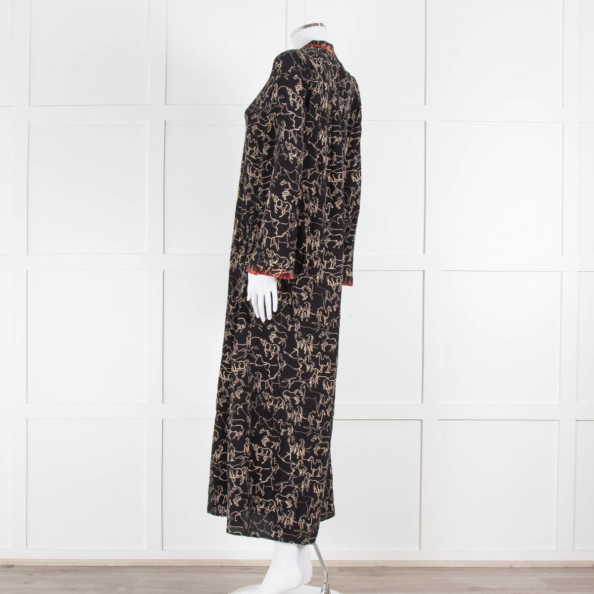 Emporio Sirenuse Black Brown Print Long Kaftan