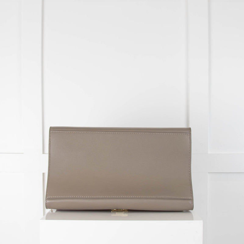 Celine Beige and Grey Trapeze Bag with Purple Suede Flap
