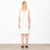 S Max Mara Cream Sleeveless Crepe Shift Midi Dress