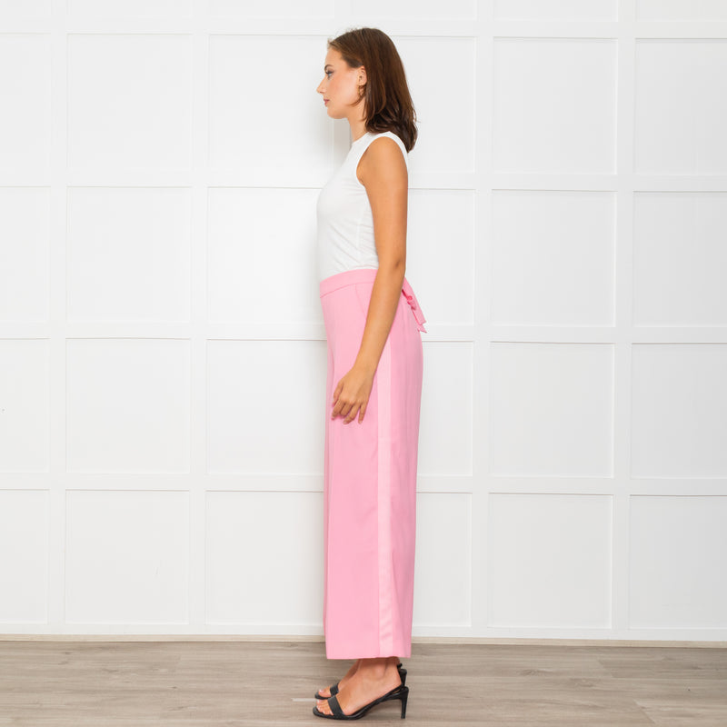 Me+Em Candy Pink Satin Side Detail Wide Leg Trousers