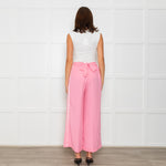 Me+Em Candy Pink Satin Side Detail Wide Leg Trousers