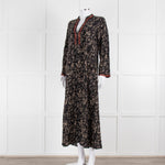 Emporio Sirenuse Black Brown Print Long Kaftan