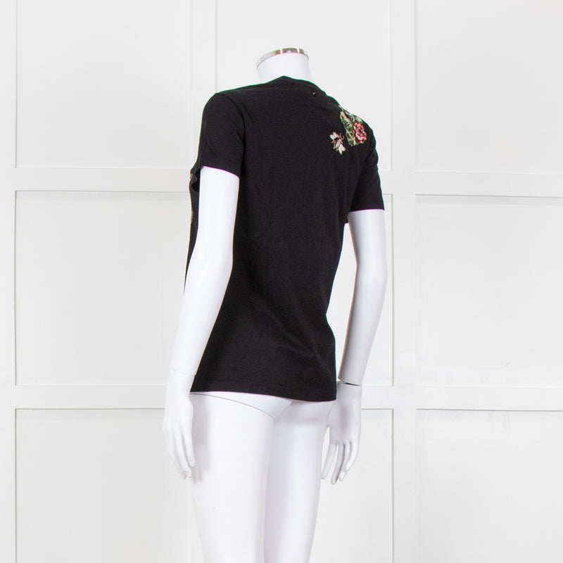 Valentino Black Embellished T-shirt