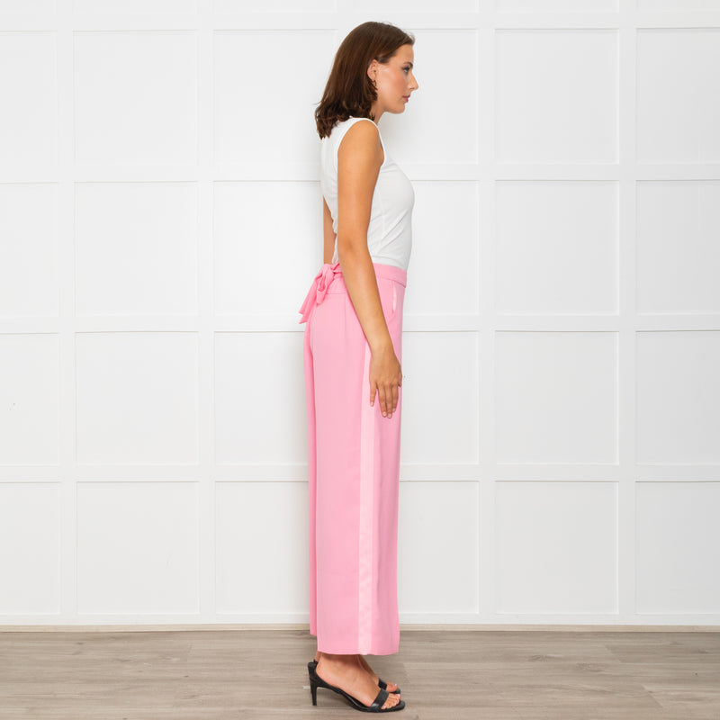 Me+Em Candy Pink Satin Side Detail Wide Leg Trousers