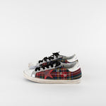 Golden Goose White Red Blue Tartan Pattern Trainers